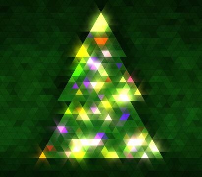 Christmas tree made of triangles. Also available as an animation - search for 197512437 in Videos.