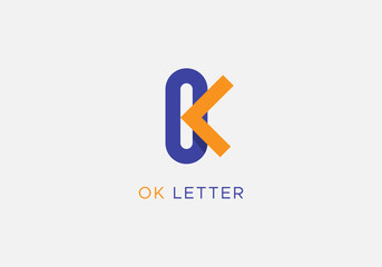 OK Letter Logo Icon Design modern stylish creative vector Template
