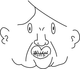 面白くて醜い人の顔