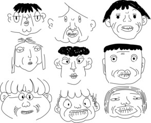 面白くて醜い人の顔