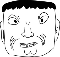 面白くて醜い人の顔