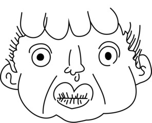 面白くて醜い人の顔