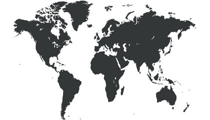 World map. Silhouette map.	
