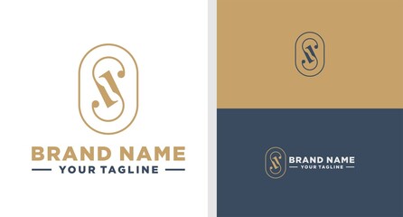 Fototapeta premium JS LOGO MONOGRAM LUXURIOUS SIMPLE EDITABLE