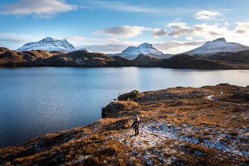 Scottish Highlands: Person Looking out into the distance in the beautiful Scottish highlands...