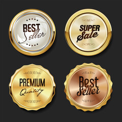 Luxury premium sale golden badges and labels collection