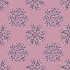 Naklejka na ściany i meble A seamless pattern on a square background is snowflakes. Design element