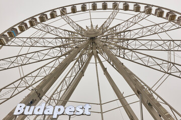 Ferris wheel in Budapest city center. Hungary, Europe