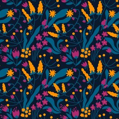 Geometric floral seamless pattern with flower for wallpaper and fabrics and textiles