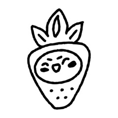 Cute Strawberry Emoticon Doodle Happy 4