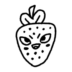Cute Strawberry Emoticon Doodle 7