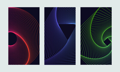 Abstract line vector background, Orange, Yellow, Purple, Blue, Light Green, Soft Color Shape.