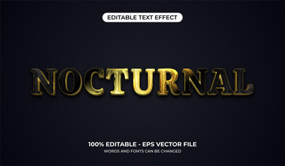 Nocturnal text effect. Textured black text with light rays on a dark background