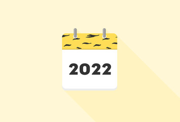 虎柄の2022年のカレンダー - 寅年・新年・年始イメージ素材