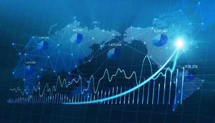 business graphs and global background 01