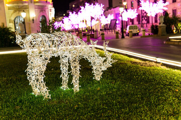 Christmas figures made with lights