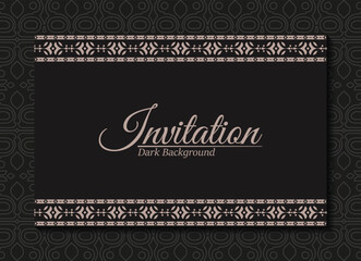 Fototapeta na wymiar Dark invitation background style ornamental pattern