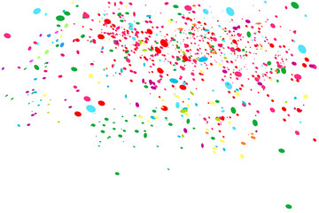 Colored pattern with geometric elements on white. Holiday background with confetti. Colorful texture with glitters. Festive frame. Print for banners, posters, flyers and textiles. Greeting cards