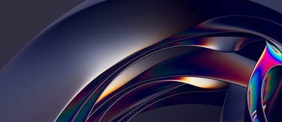 Abstract colorful wave panorama design