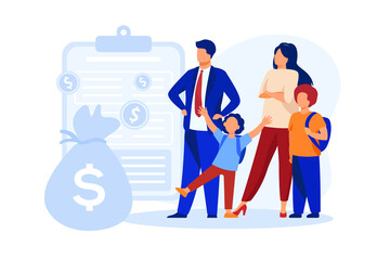Naklejka premium Family benefit illustration exclusive design inspiration