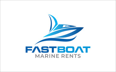 Illustration vector graphic of ship and boat concept logo design template