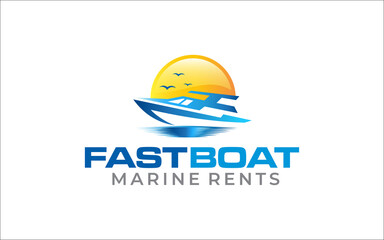 Illustration vector graphic of ship and boat concept logo design template