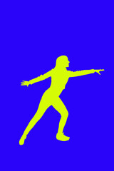 Fototapeta na wymiar silhouette of young girl dancing modern dance