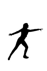 silhouette of young girl dancing modern dance