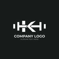 Letter K Logo With barbell. Fitness Gym logo. fitness vector logo design for gym and fitness