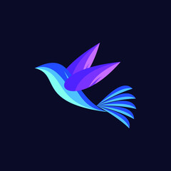 colorful flying bird illustration design