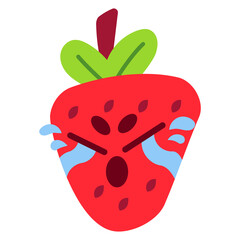 Cute Strawberry Mascot Crying 7