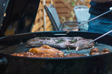 grilled meat on the grill
