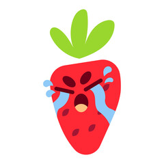 Cute Strawberry Mascot Crying 2
