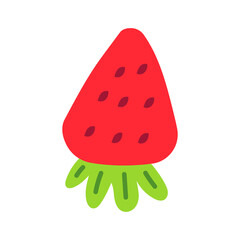 Flat Strawberry Icon Illustration 1