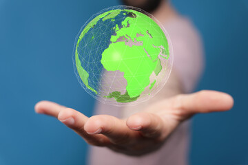 Ecology concept of green Earth globe made of leaves