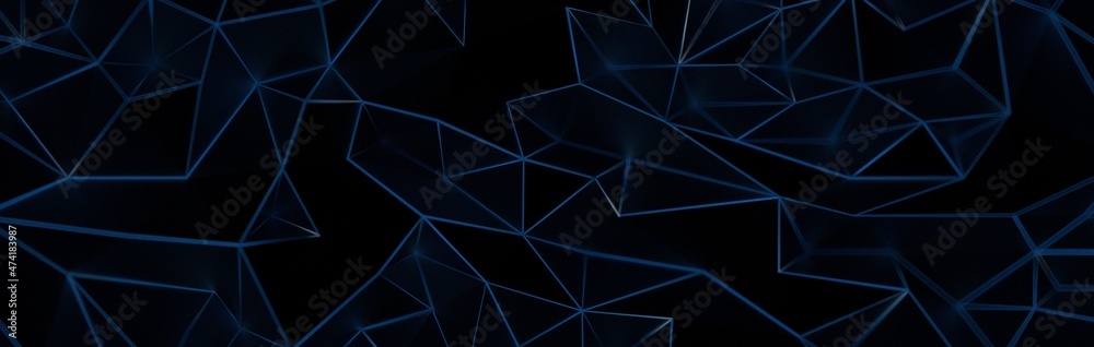 Poster schwarzer low poly background header