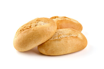 Fototapeta na wymiar Crispy bread roll, isolated on white background.