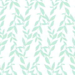 Fototapeta premium Seamless background in nature style. Vintage vector pattern. Elements illustration of leaves. Use for wallpaper, print packaging paper, textiles, web.