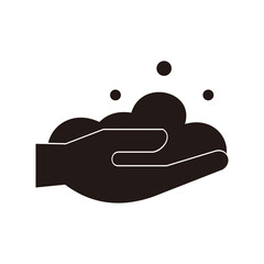 wash hands with soap icon vector design illustration