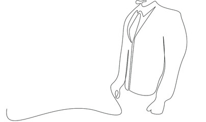 businessman in suit standing waiting. business finance ceo executive drawing portrait concept.