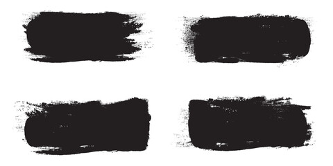 Black brush stroke set isolated on background. Collection of trendy brush stroke vector for black ink paint, grunge backdrop, dirt banner, watercolor design and dirty texture. Brush stroke vector