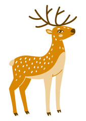 Cute deer isolated on white background - Christmas character for Your design 2