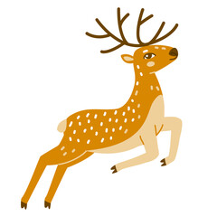 Cute deer isolated on white background - Christmas character for Your design 3