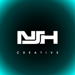 NJH Letter Initial Logo Design Template Vector Illustration