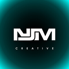 NJM Letter Initial Logo Design Template Vector Illustration