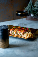 christmas sushi in box snow