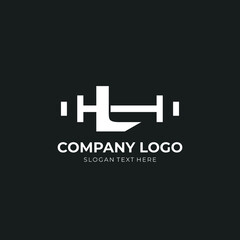 Letter L Logo With barbell. Fitness Gym logo. fitness vector logo design for gym and fitness