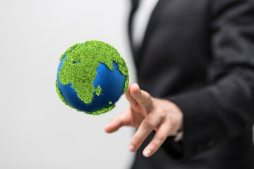 volumetric green recycling sign 3d digital