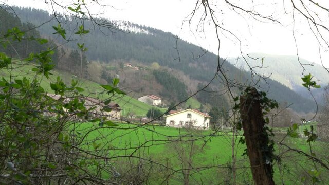  basque traditional  rural house in atxondo valley, basque country, spain