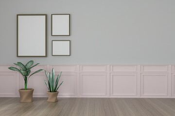 photo frame. mockup. room interior 3d rendering